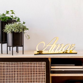 Palavra Espelhada Amor - Dourado