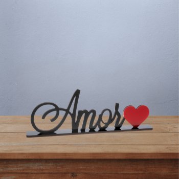 Palavra Decorativa Amor Coração - preto