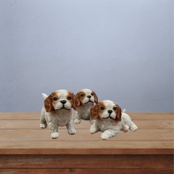 Trio filhotes cachorro - resina